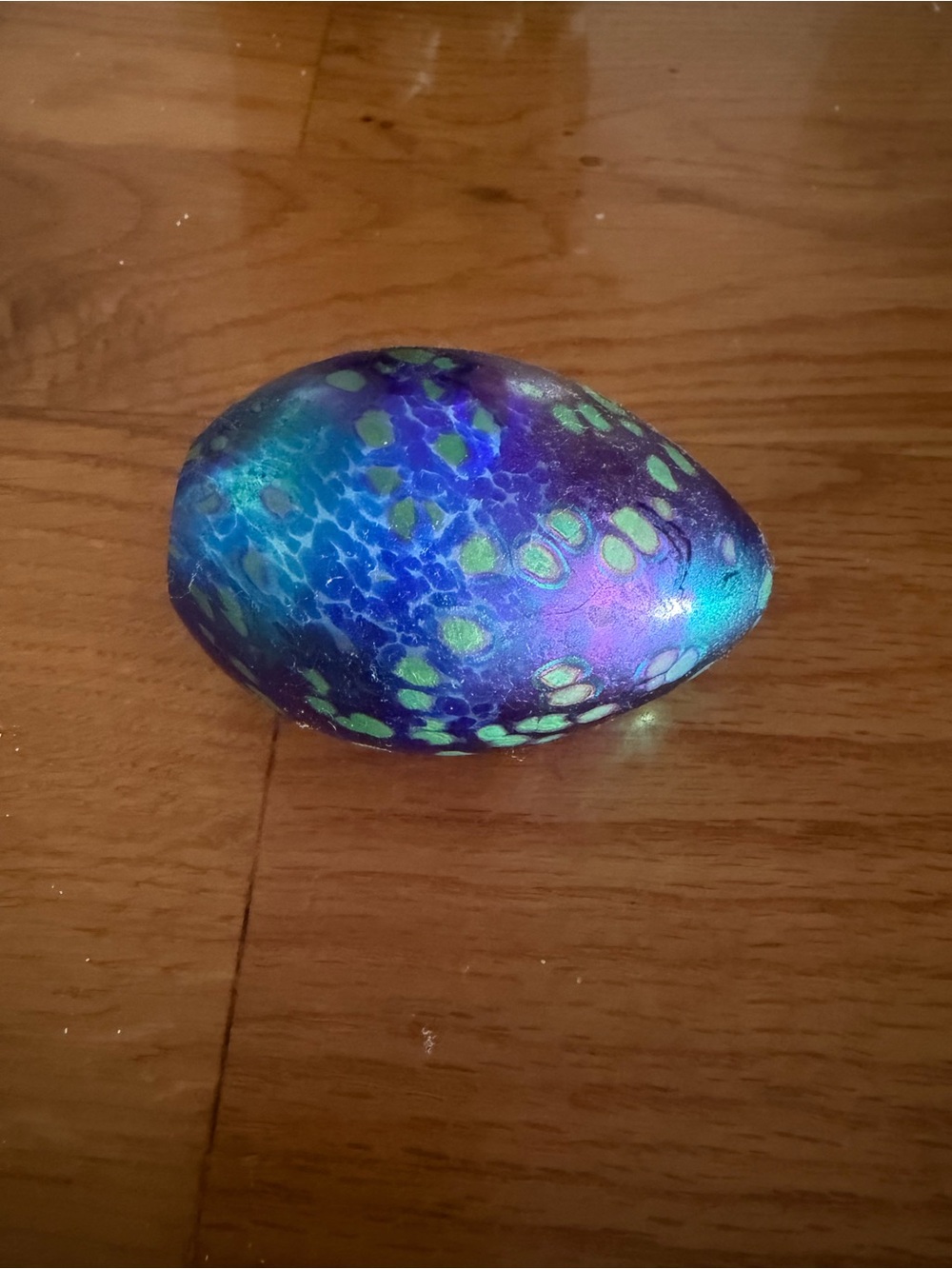 Glass Eye Studio Art Glass Egg paperweight signed